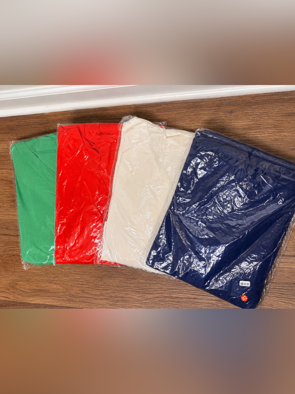 Short-Sleeve Scrub Tops — Green, Red, Cream & Navy
